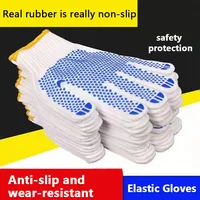 10 Pairs of Non-Slip Rubber Dot Gloves Safety Protection Work Glove Home Gardening Mechanics Painter Essential Gloves 1