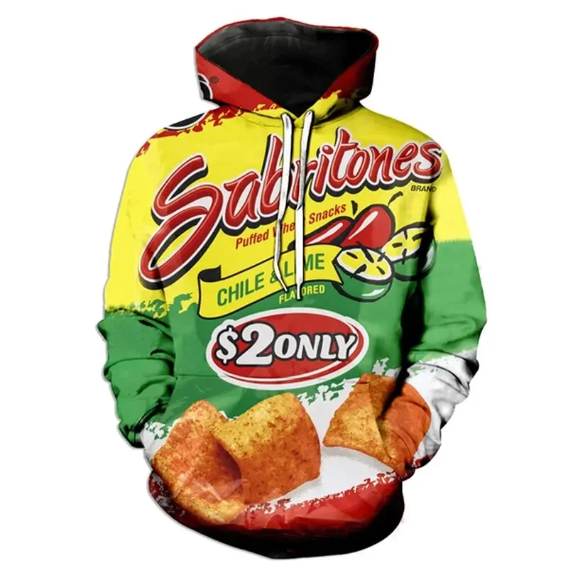 thumbnail image 1 of Sudadera con capucha para hombre con estampado 3D de caramelos y frijoles, nueva moda urbana divertida, jersey de otoño e invierno, ropa para hombre de gran tamaño, 1 of 4
