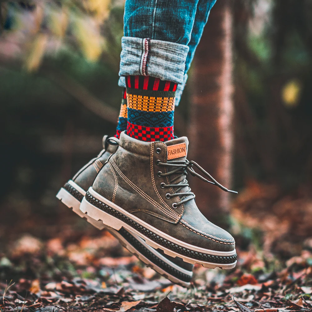 HSS Brand 5 Pairs Winter Men’s Socks Thicken Sheep’s Wool Socks Warm Men Retro Style Colorful Fashion Man Socks For Snow boots Best Sellers In Accessories