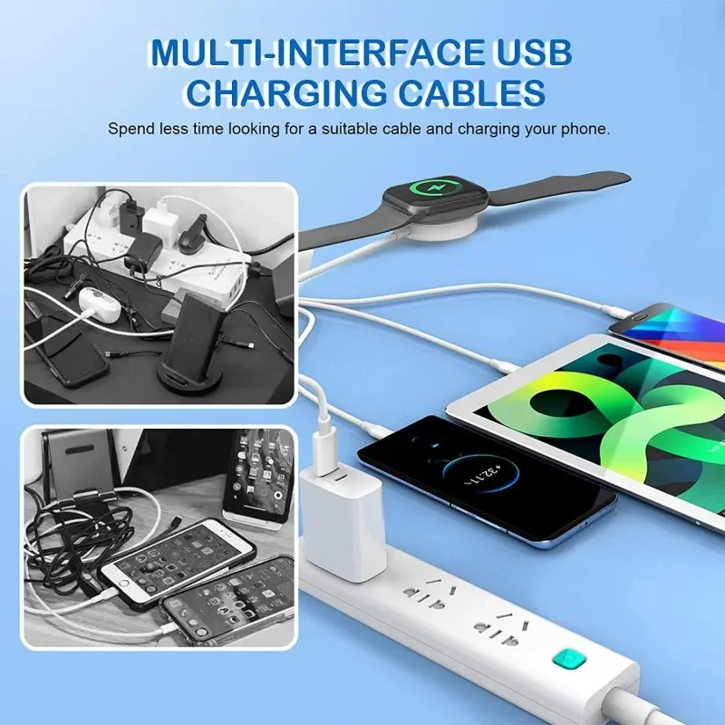 Watch charger Portable 4 in 1 Magnetic Watch Wireless Charger Charging Date Cable For iPhone 15 14 13 12 11 Pro Max iWatch 8 Ultra 7 6 SE 5 4