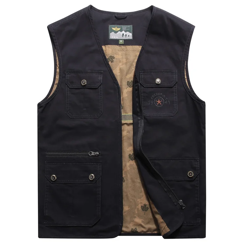 

Men's Vest Outdoor Multi-pocket Pure Cotton Spring And Autumn Outer Wear Thin Section Middle-aged Photography Fishing