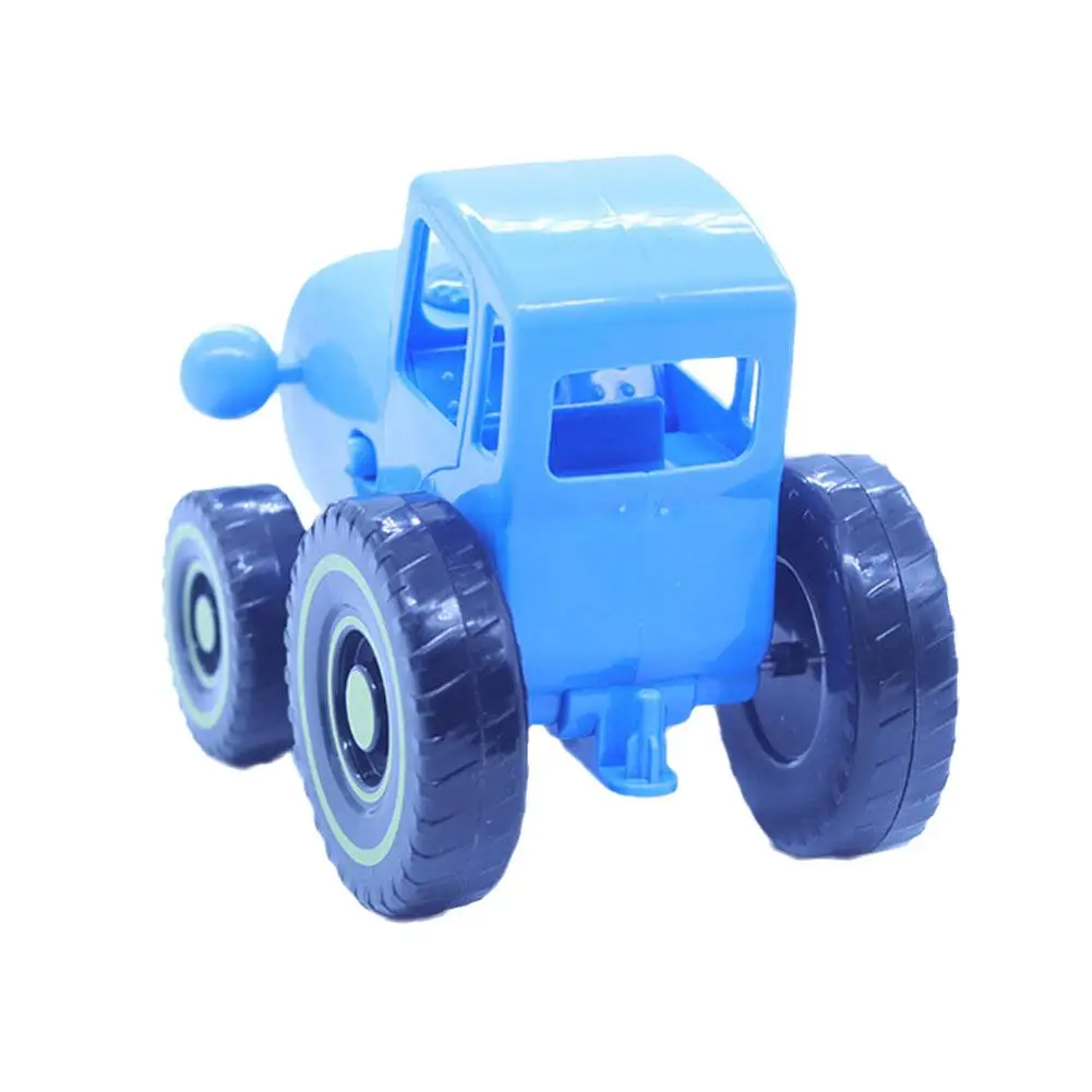 Small Car Farmer Blue Tractor Pull Wire Car Model Toy For Kids Early Learning Toy With Small Speaker 1pc