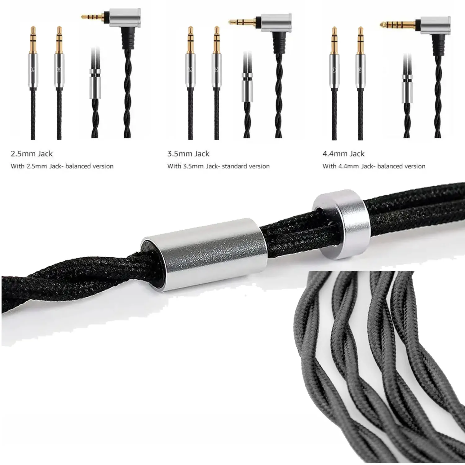 4.4mm 2.5mm BALANCED Headphone Cable for Hifiman Sundara Arya Ananda HE4XX HE560 HE400SE HE-350 Replacement Audio Cable Cord