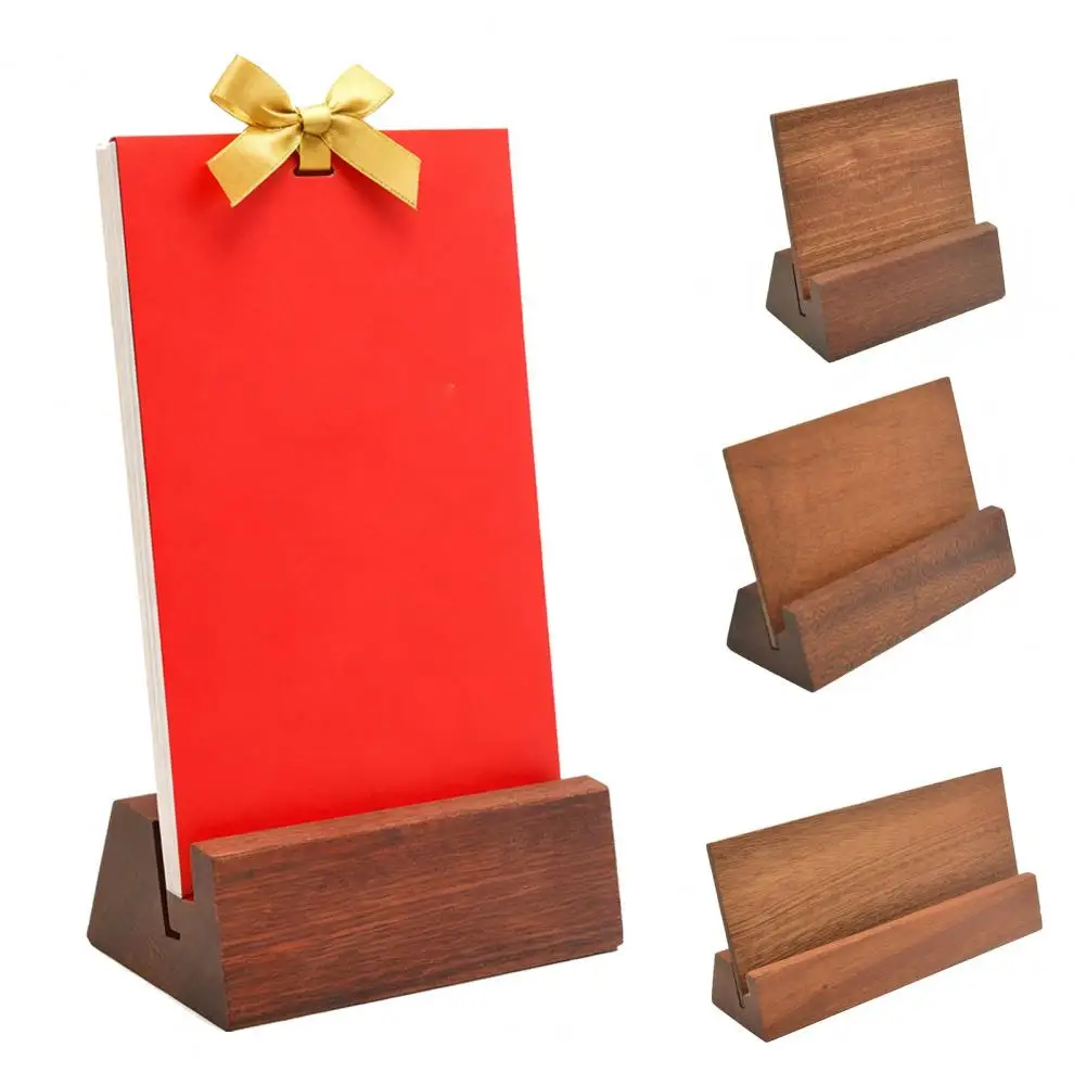 10/15/21cm Wooden Place Card Holder Rustic Desk Calendar Wedding Banquet Table Number Card Stand Photo Picture Display Base