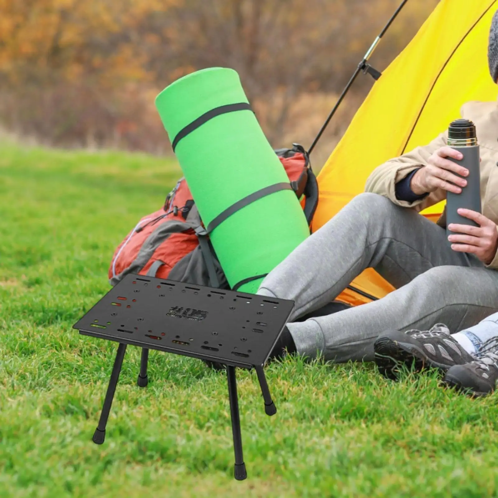 Camping Stool Small Foldable Chair with Side Hooks Foot Stool Mini Folding Camp for Backpacking BBQ Travel Picnic