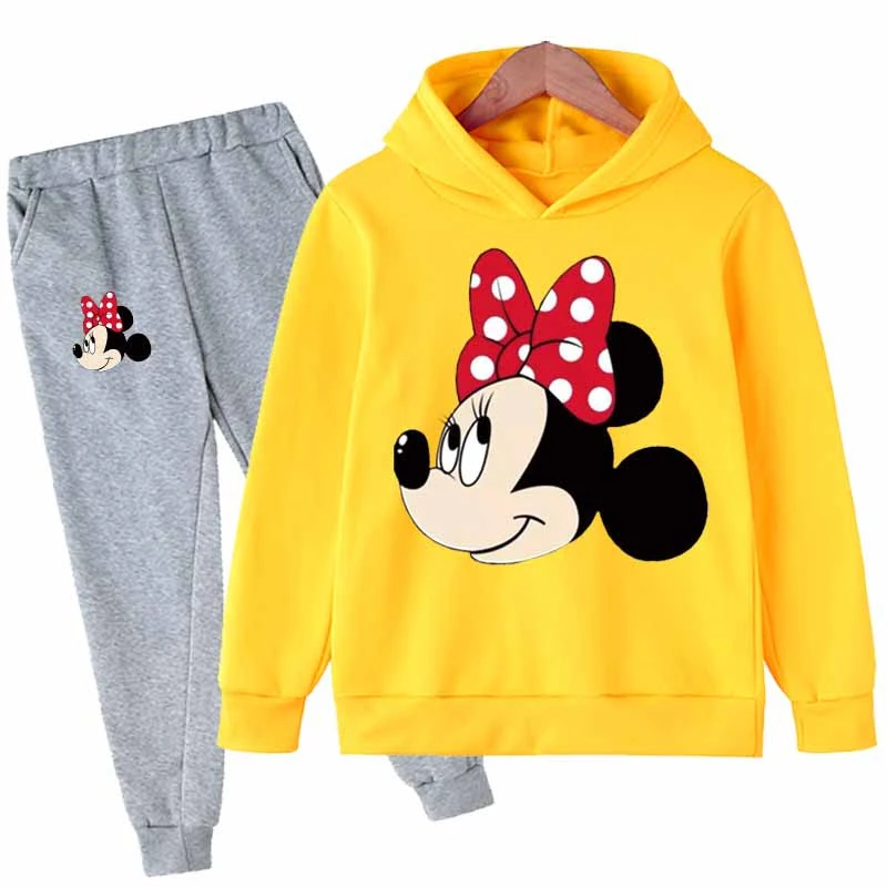 Conjunto de ropa deportiva para bebé, de 2 piezas con de Mouse, Sudadera con capucha y pantalones, novedad| | - AliExpress