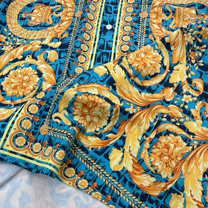 2024 Royal Luxury Men Shirt Sets Vintage Pattern 2 Piece Suit Shorts Oufits Summer Short Sleeve Printed Shirts Ropa De Hombres 6