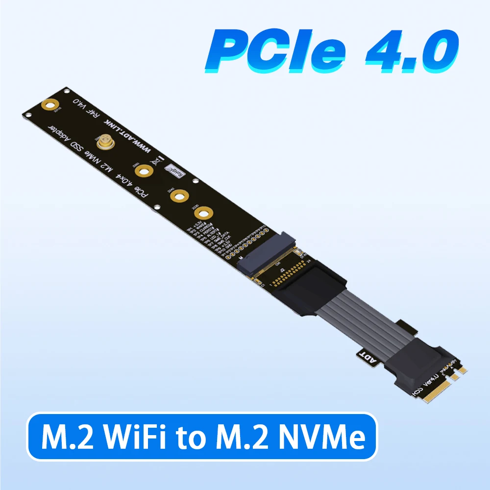 M.2 Wifi A.E Key To M.2 Nvme Ssd Extender Cable Extender Adapter Pcie4.0 X1 Full Speed
