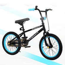 Vélo de montagne en acier au carbone pour enfants, 16 pouces, BMX, bleu, pour garçons et filles
