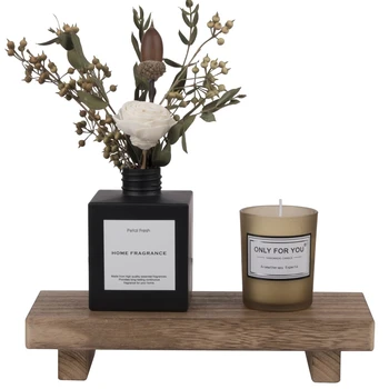 Rialzi per piedistallo in legno per decorazioni per fattoria, piccolo supporto per sapone in legno da 8,6 pollici, vassoio con piedi per bancone del bagno con candela 1