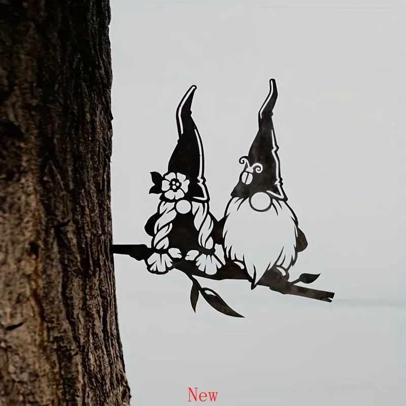 

Promotion Add A Touch of Magic To Your Garden Outdoor Metal Branch Gnomes Couple Decoration Home Decoration for Garden Party Dec