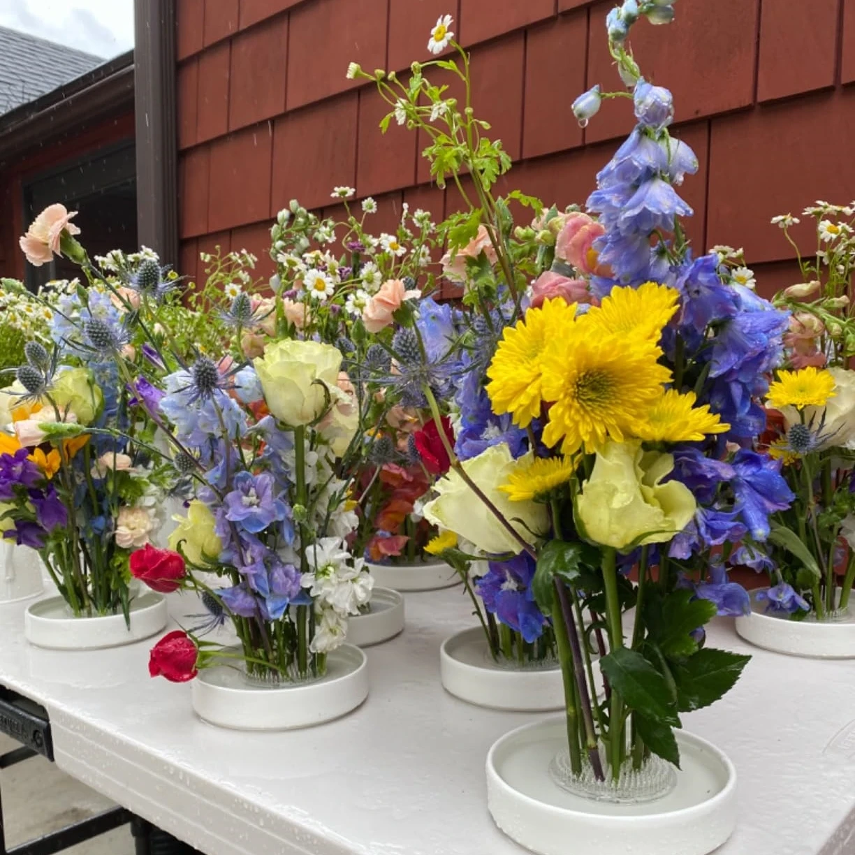 8/12/16/24/48 Pcs Plastic Flower Frogs Round Ikebana Flower Frog for Arrangement with Sucker for Table Centerpieces Summer Decor 2