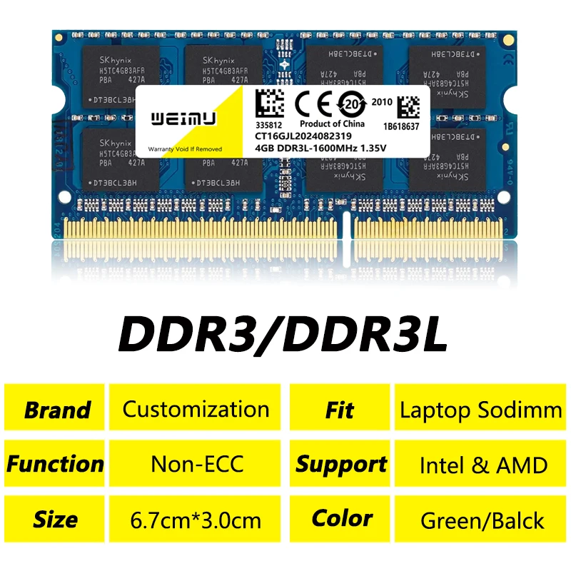 DDR3 DDR3L DDR4 4GB 8GB 16GB 노트북 메모리 Ram 1066 1333 1600Mhz PC3L PC3 8500 10600 12800 PC4 Sodimm 노트북 메모리 Ram