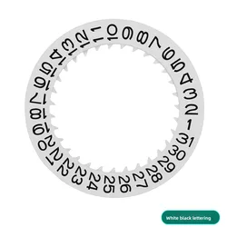 Luminous Watch Calendar Disc with Black, White, and Blue Date Wheel for Movement Modification and Repair, 3.0/3.8 Crown (White black )