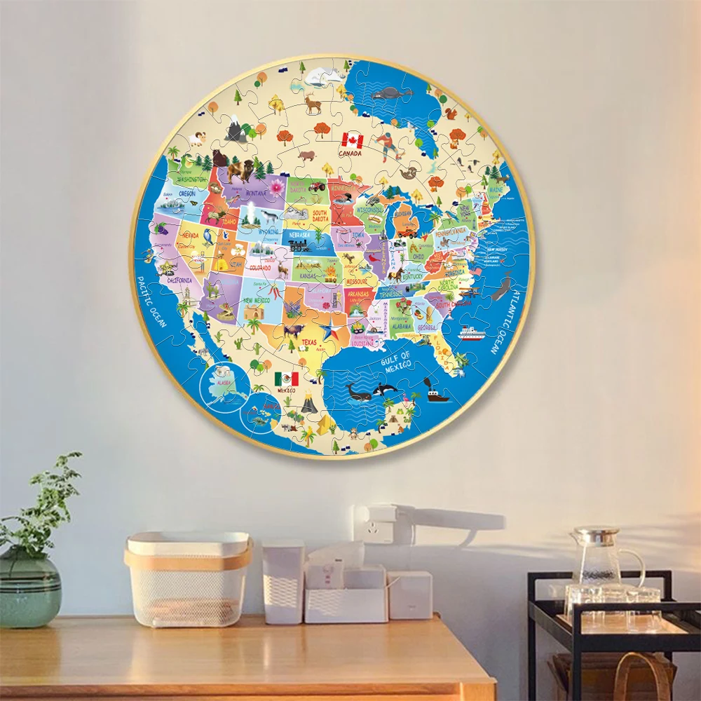 70 Piece Puzzle for Kids, Jigsaw Puzzles, Educational Toy, Large Round Floor Puzzles for Kids, Christmas Birthday Gift for Kids 4