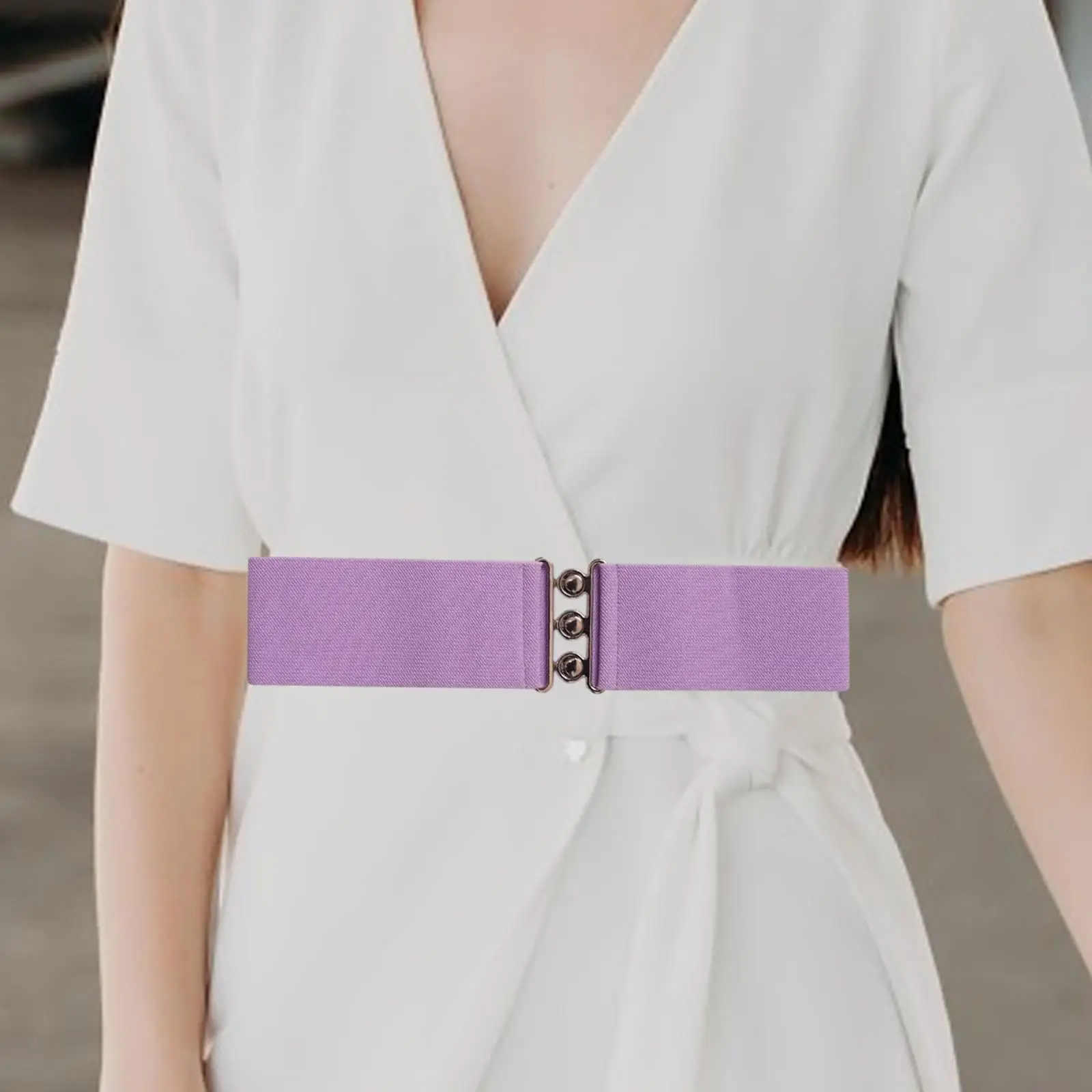

Women Elastic Waist Belt Fashion Clasp Buckle Belt Accessories Stretch Waist Belt for Clothes Jumpsuits Blouse Coat Dresses