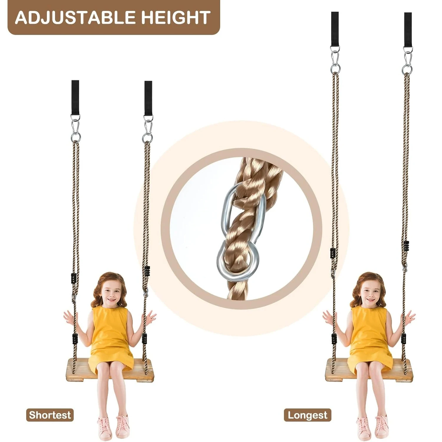 Outdoor Garden Exterior Balcony Wooden Indoor Suspended Swinging Hanging Suspended Sets Chair For Children Seat Backyard Kids kids swing seat