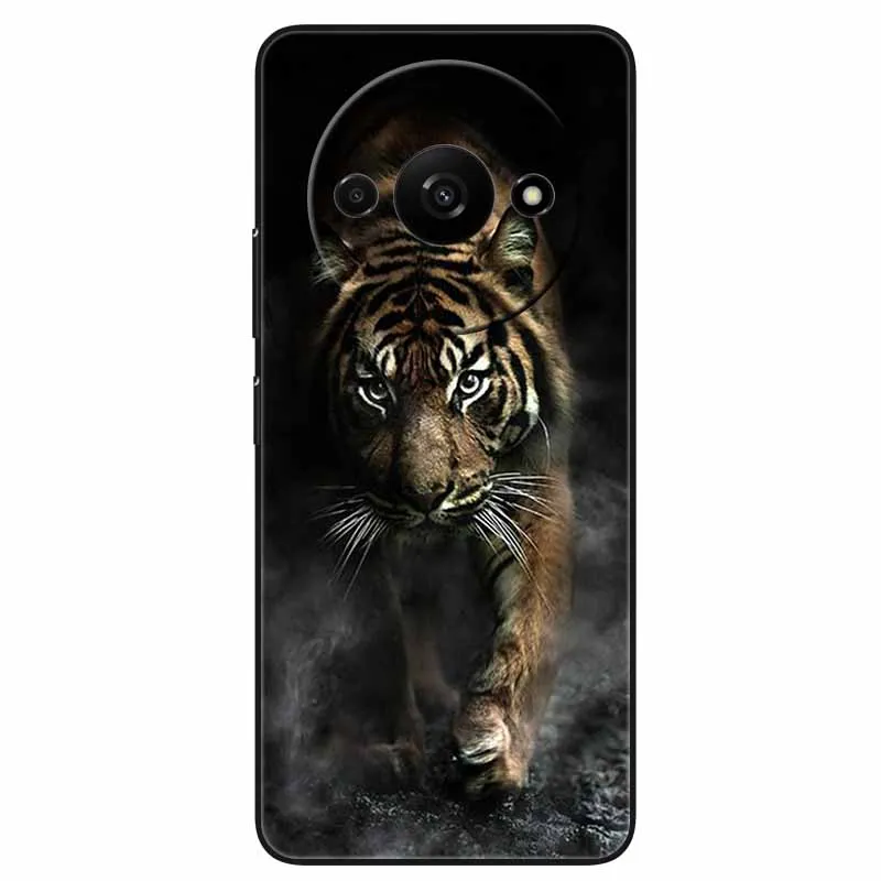 Animal Design Black Silicone Protective Case - Cool Wolf Edition