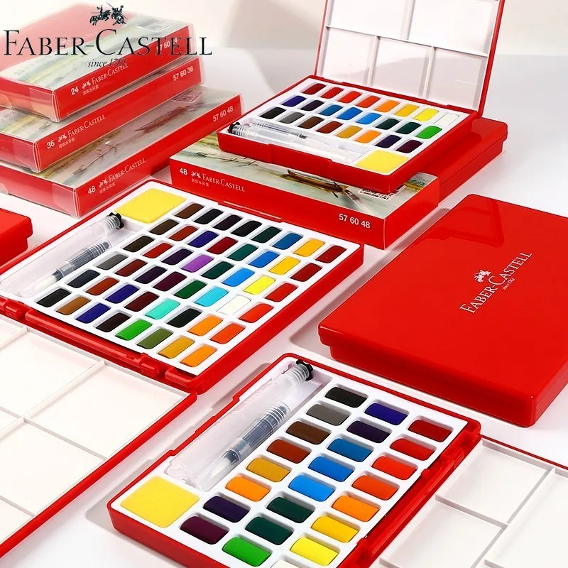 24/36/48 Colors Solid Watercolor Paint Set Acuarelas Gouache Paint Art Supplies Pigment Removable Painting Water Colors Box