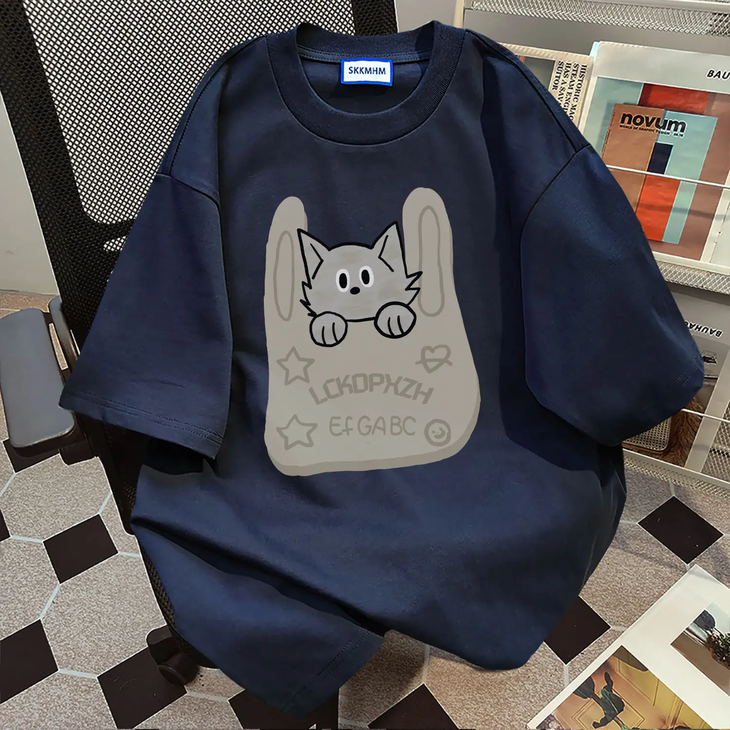 

Pure cotton literary retro small fresh short sleeved T-shirt for men and women loose summer versatile tops ins trend brand y2k