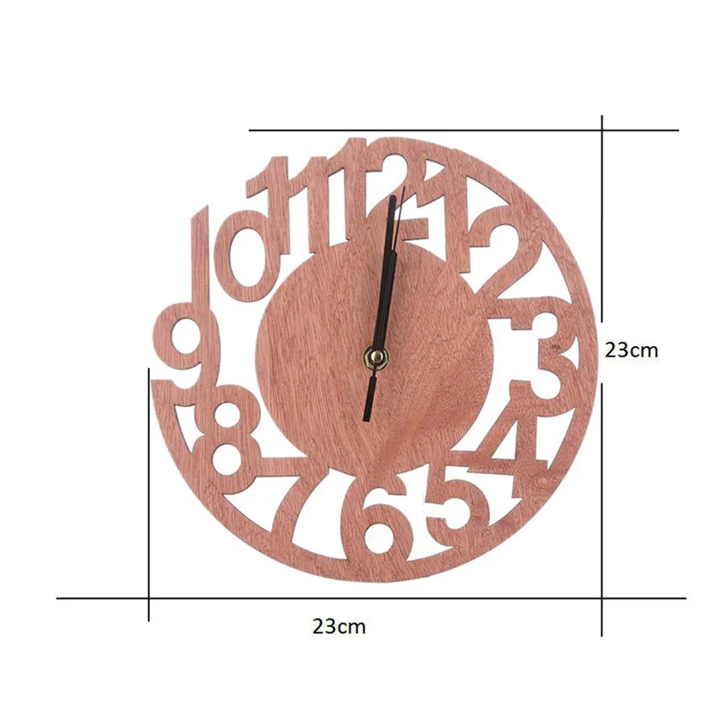 non ticking wall clock Wooden Hollow Wall Round Figure DIY Clock Living Room Bedroom Decoration Solid Wood Clock oversized wall clock