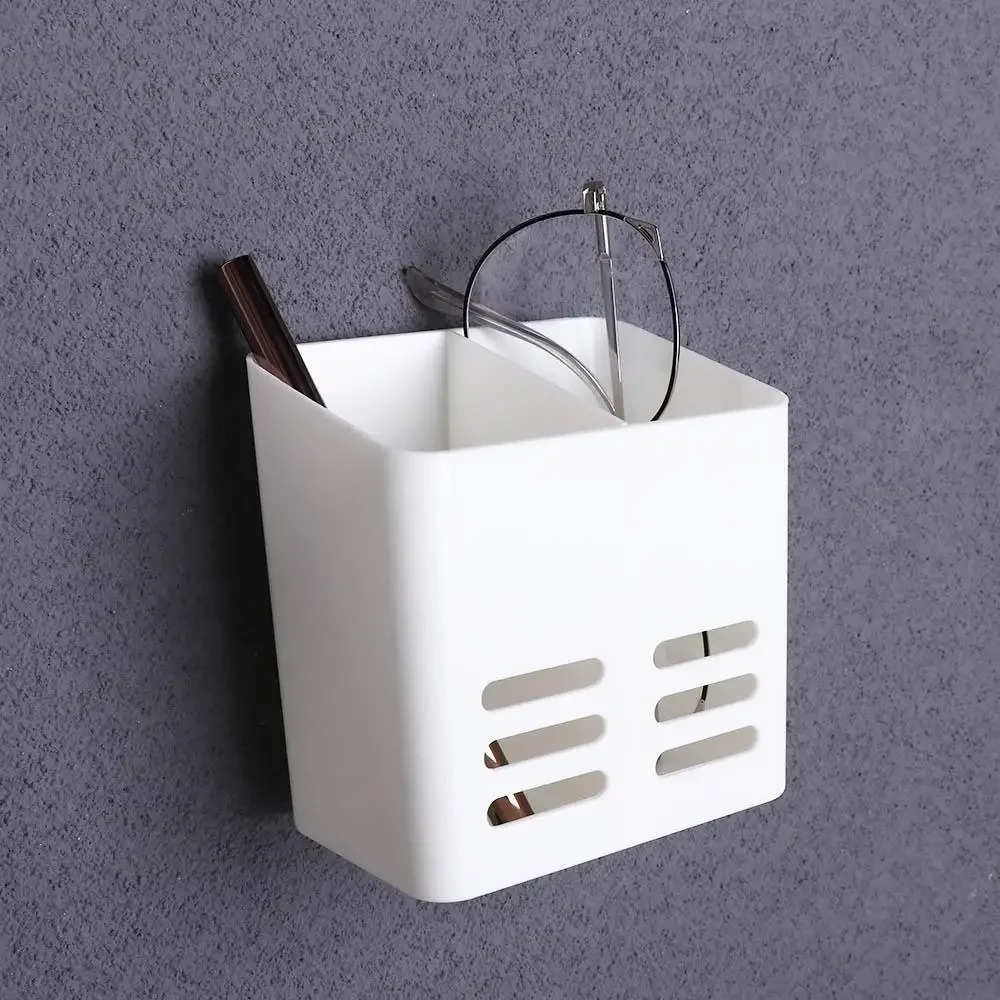 Plastic Toothpaste Shelf Wall-mounted Non-punch Toothbrush Toothpaste Holder Large Capacity White/Grey Comb Storage Container 4