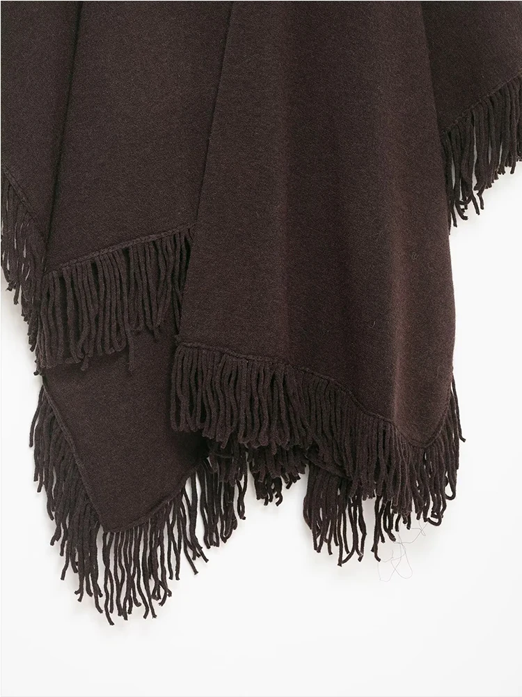 Chic Tassel Knitted Cloak Jackets for Women 2025 Autumn Winter New In Cape Coat Streetwear Casual Poncho Jacket New Outerwear ﻿