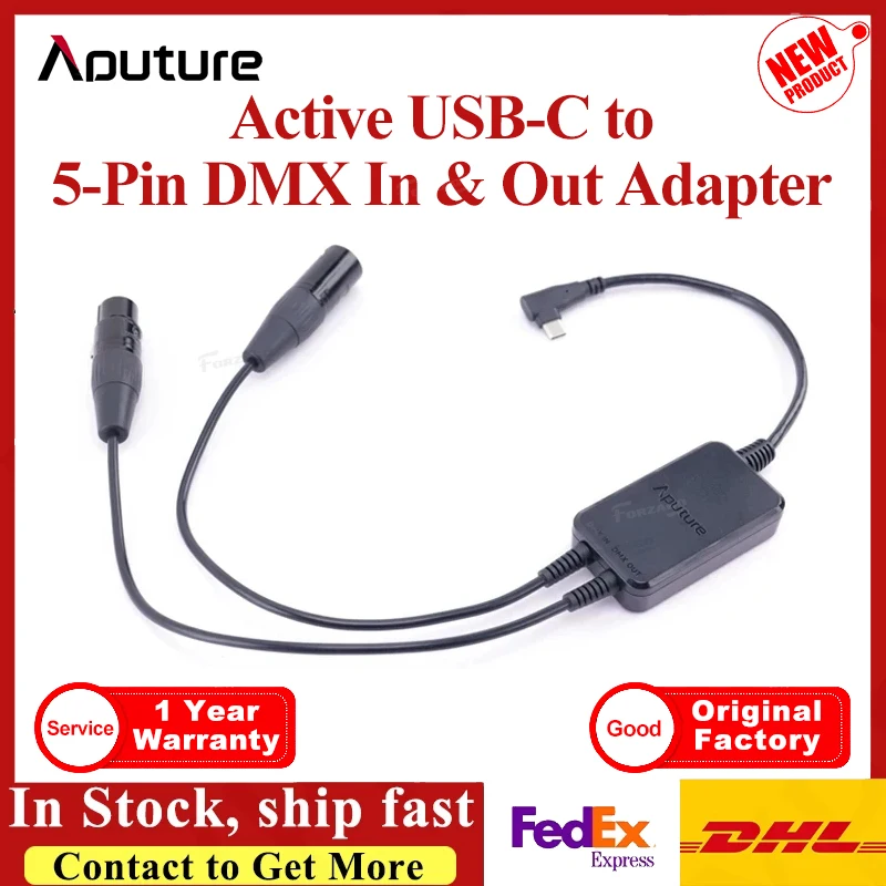 AputureActiveUSBCto5PinDMXInOutAdapterCableforAputureMT