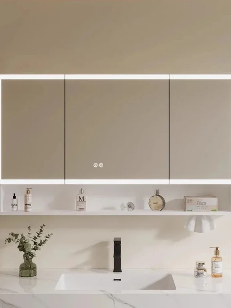Modern Fashion Smart Bathroom Mirror Cabinet Mist Removal Makeup Shelves Storage Mirror Cabinet Vanity Simple Home Furniture FYB