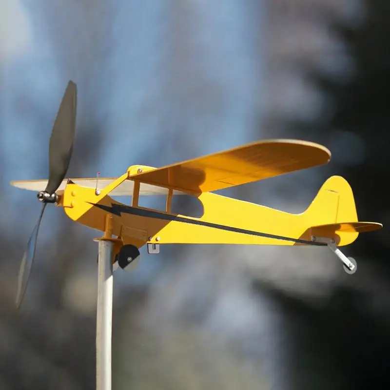 

Weather Vane Airplane Wind Aircraft Windmill Spinner Handmade Wind Energy Sculpture Outdoor Roof Wind Direction Indicator