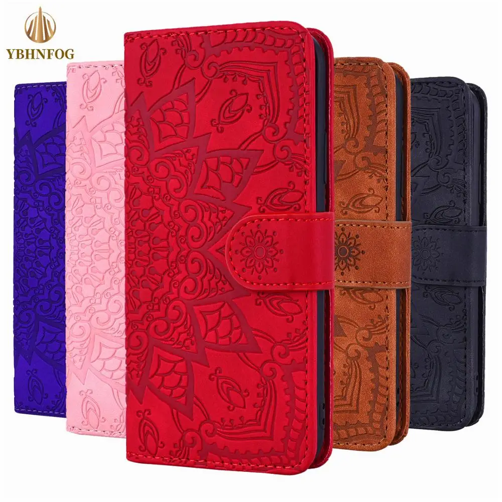 Mandala Flower Flip Case For Samsung Galaxy S8 + S9 S10E S20 S21 FE Note 10 Plus Note 20 Ultra Leather Wallet Cover Phone Coque