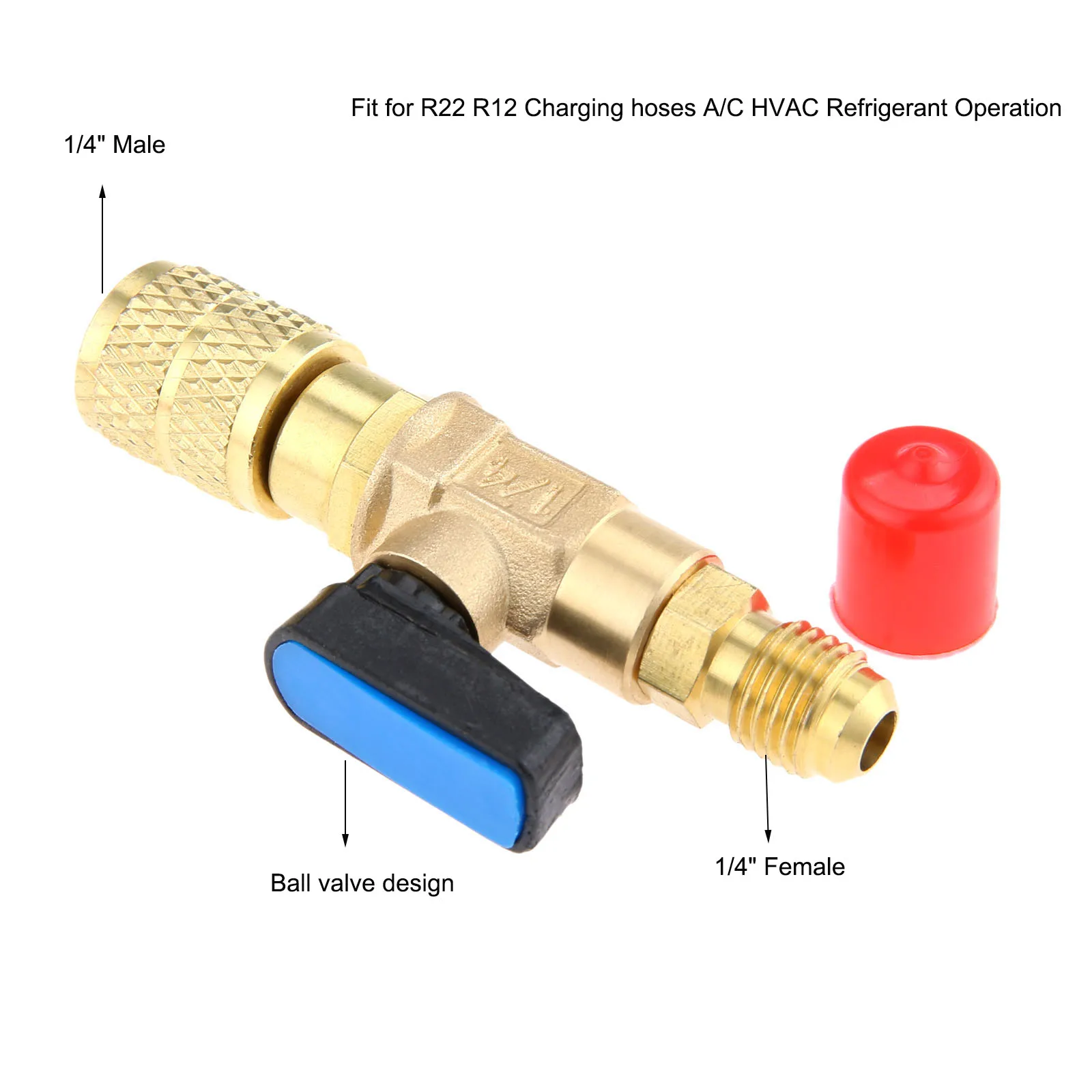 

1PC A/C Straight and Manual Shut-off Valve 1/4" SAE Male Female Adapter R410a R134a For Auto Air Condition Refrigeration Tools