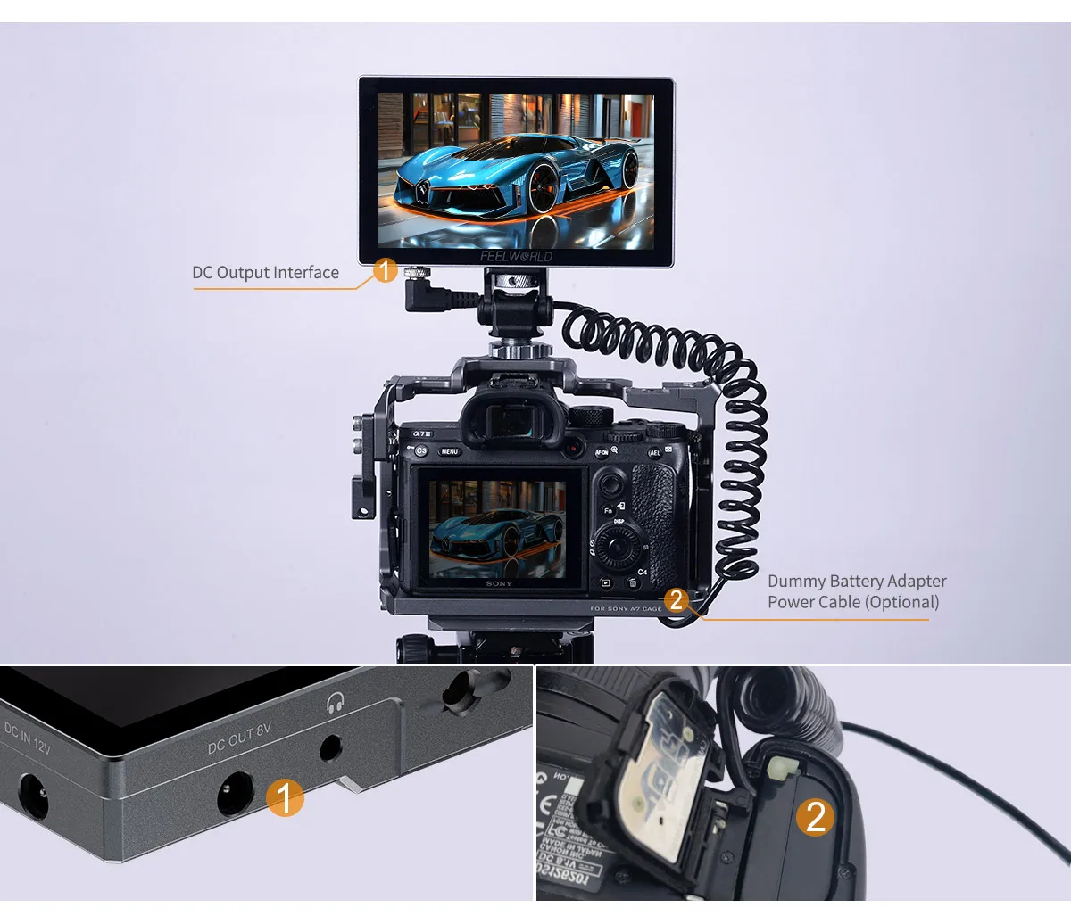 P6X 5.5" Camera Field Monitor 3D LUT HDR IPS Panel TouchScreen Display 4K HDMI-C