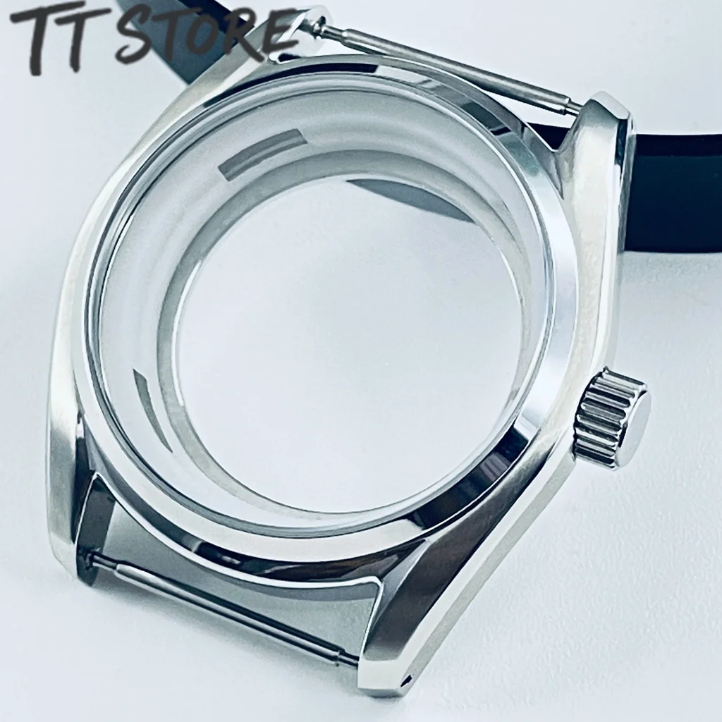Elegant 40mm Silver Sapphire Glass Watch Case