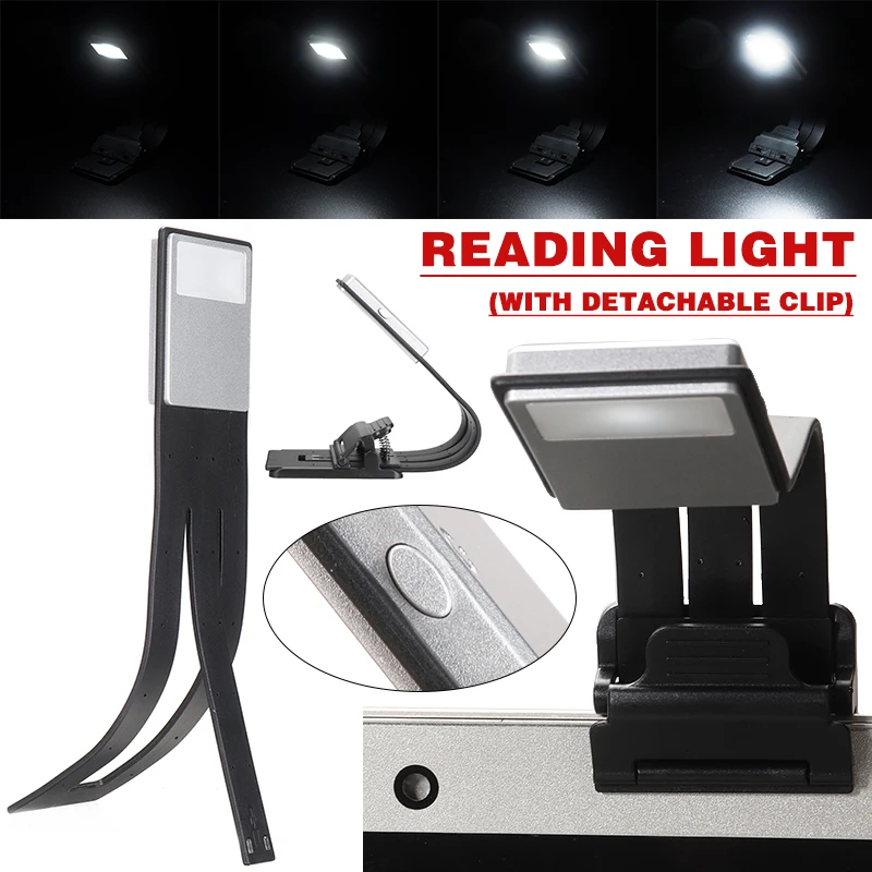 

4 Grade Adjustable Brightness Lamp Portable Folding LED Reading Book Light USB Rechargeable Lamps With Detachable Flexible Clip