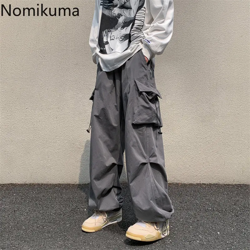

Streetwear Women Cargo Pants Fashion Vintage Pantalon Femme Casual Harajuku Joggers Y2k Wide Leg Pants Straight Folds Sweatpants