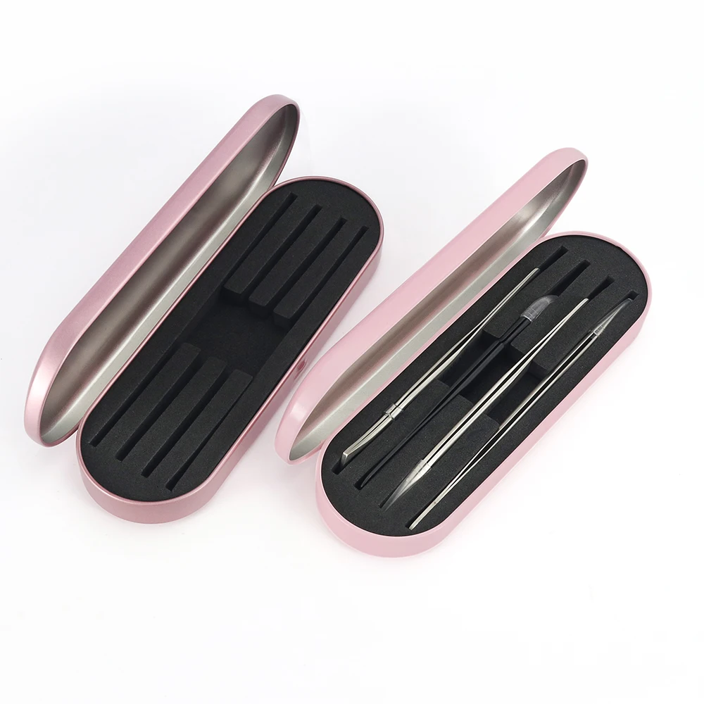 GLAMLASH 속눈썹 족집게 상자 절묘한 Tinplate 보호 보관 상자 속눈썹 속눈썹 연장 미용 연필 케이스 메이크업 도구