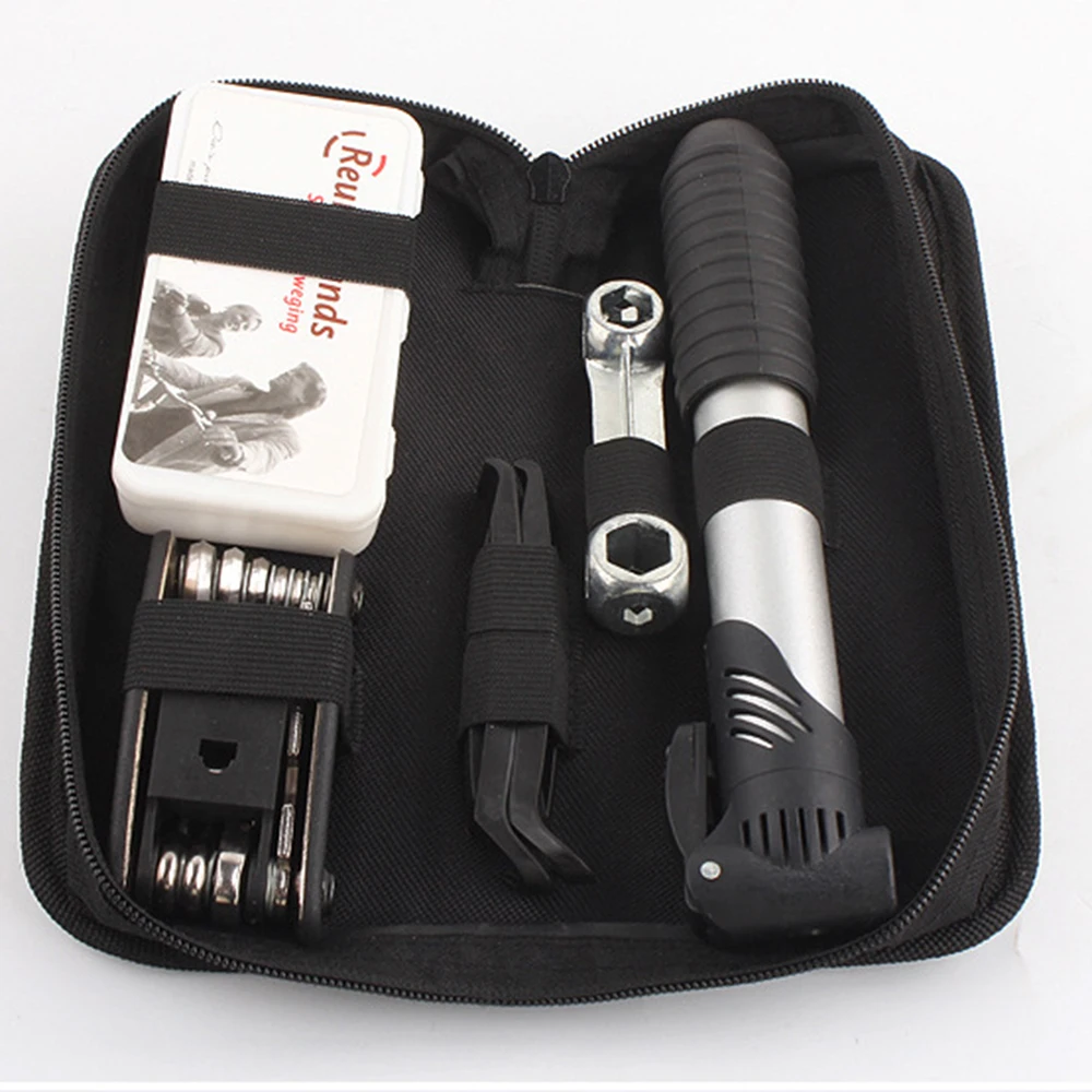 

Hot Mtb Maintenance Tools Sets Bike Ferramenta Kit Bag Pump Wrench Bicycle Cycling Tyre Tire Patch Repair Accessories