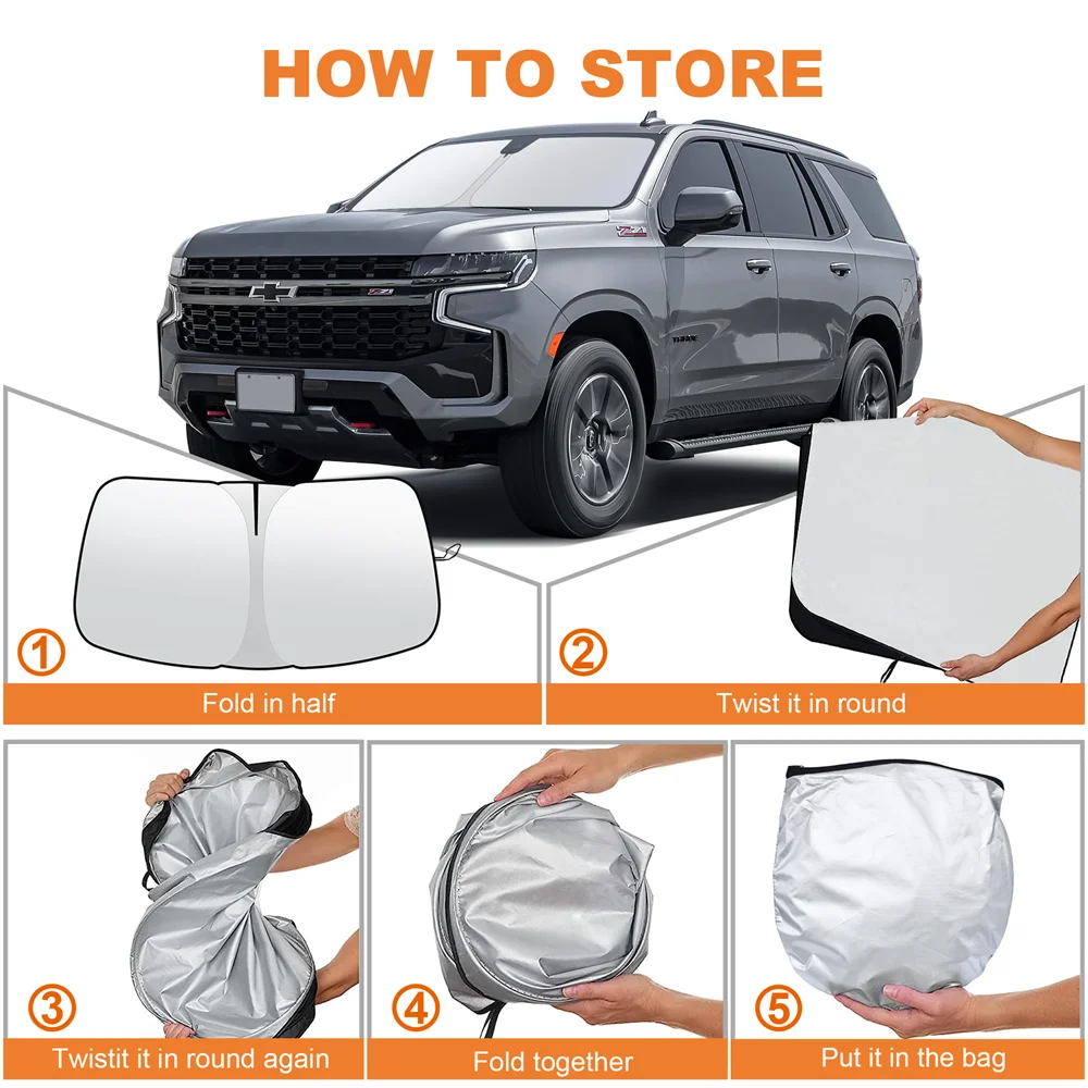 Car Windshield Sun Shade Reflective UV Shield Cover Visor Protect Car Accessories for Chevy Tahoe 2015