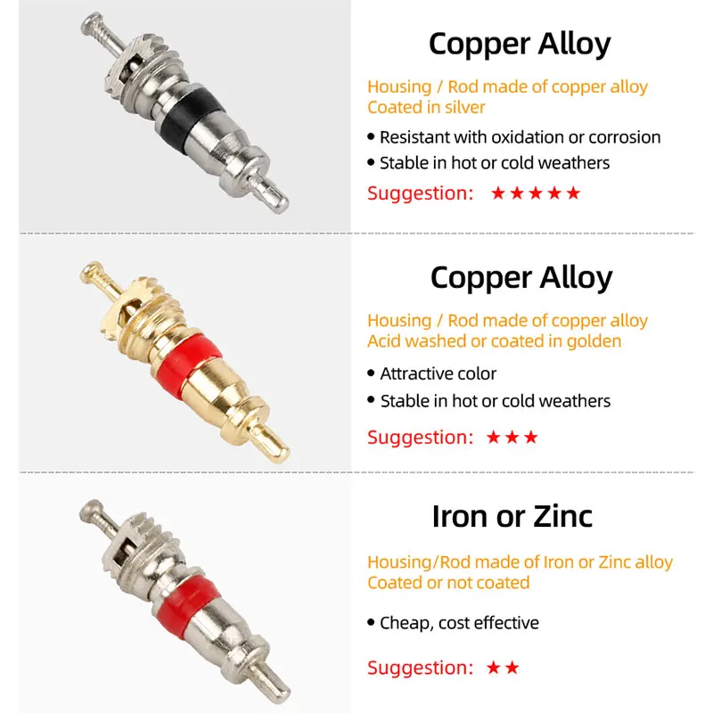 AV Schrader Valve Core Universal Use for Automatic Cars Trunks Bicycle Brass Tire Valve Core Replacement Removal Tool Optional bicycle valve core remover bicycle valve core bicycle valve tool tire valve core bicycle valve replacement