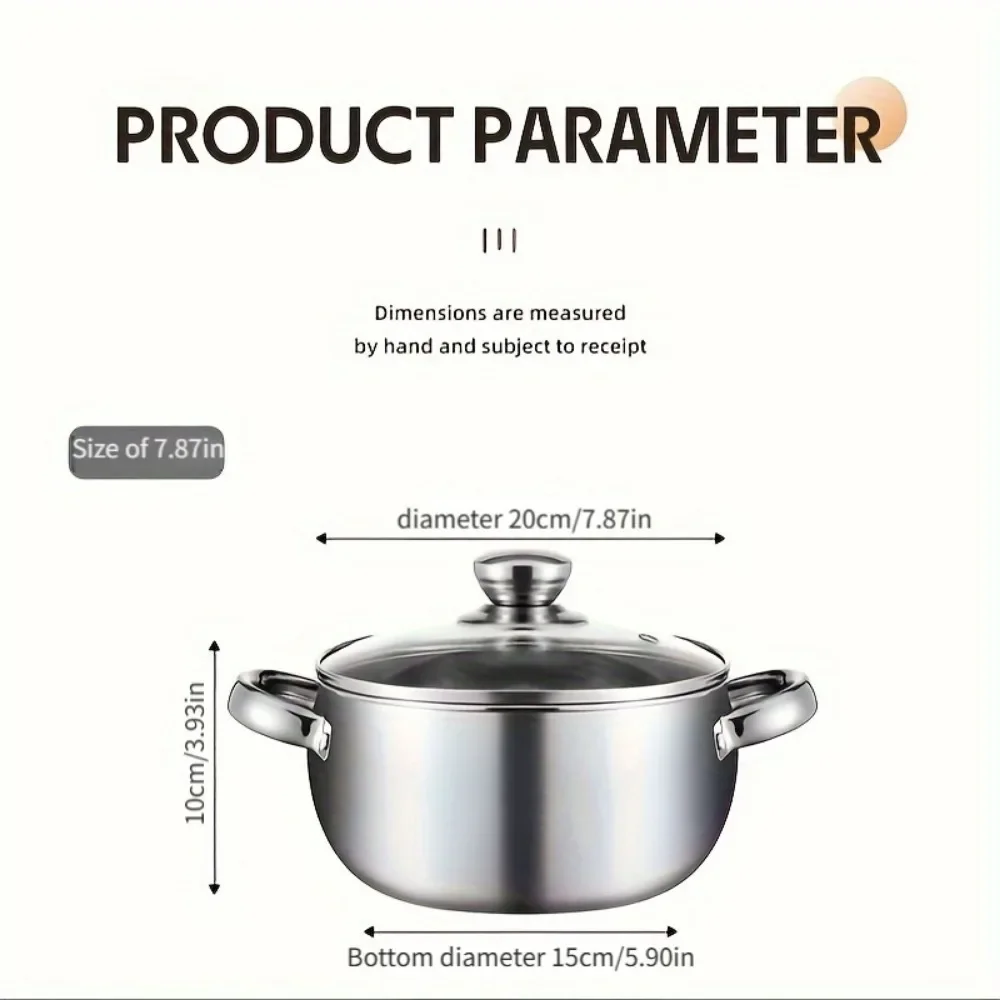 3pcs Stainless Steel Cookware Set with Lids Induction Compatible Thick Walls for Even Heating Dual Handles & Covers