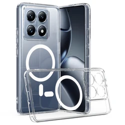 Cover posteriore trasparente con supporto MagSafe, carica wireless magnetica forte e antiurto