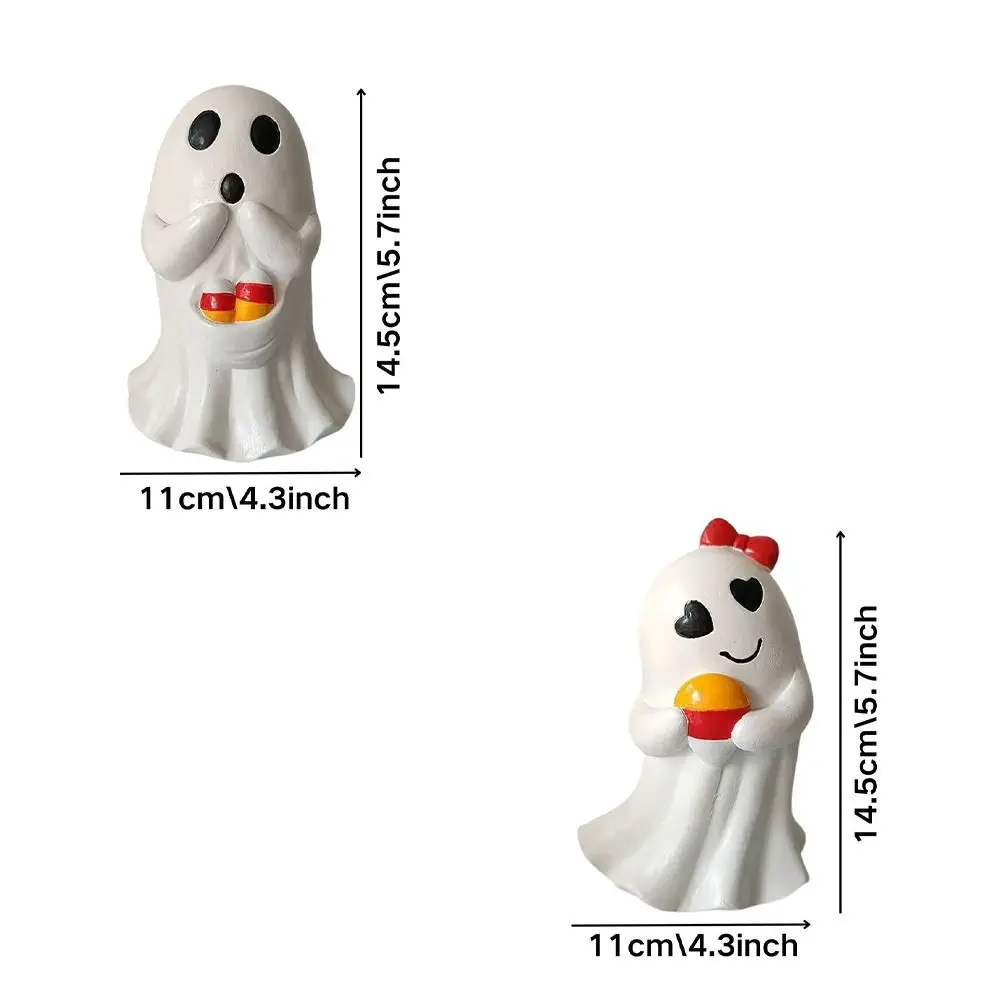 Atmosphere Decoration Resin Halloween Ghost Figurine Cute Cartoon Ghost Art Sculpture Waterproof Ghost Statue Ornament Bedroom