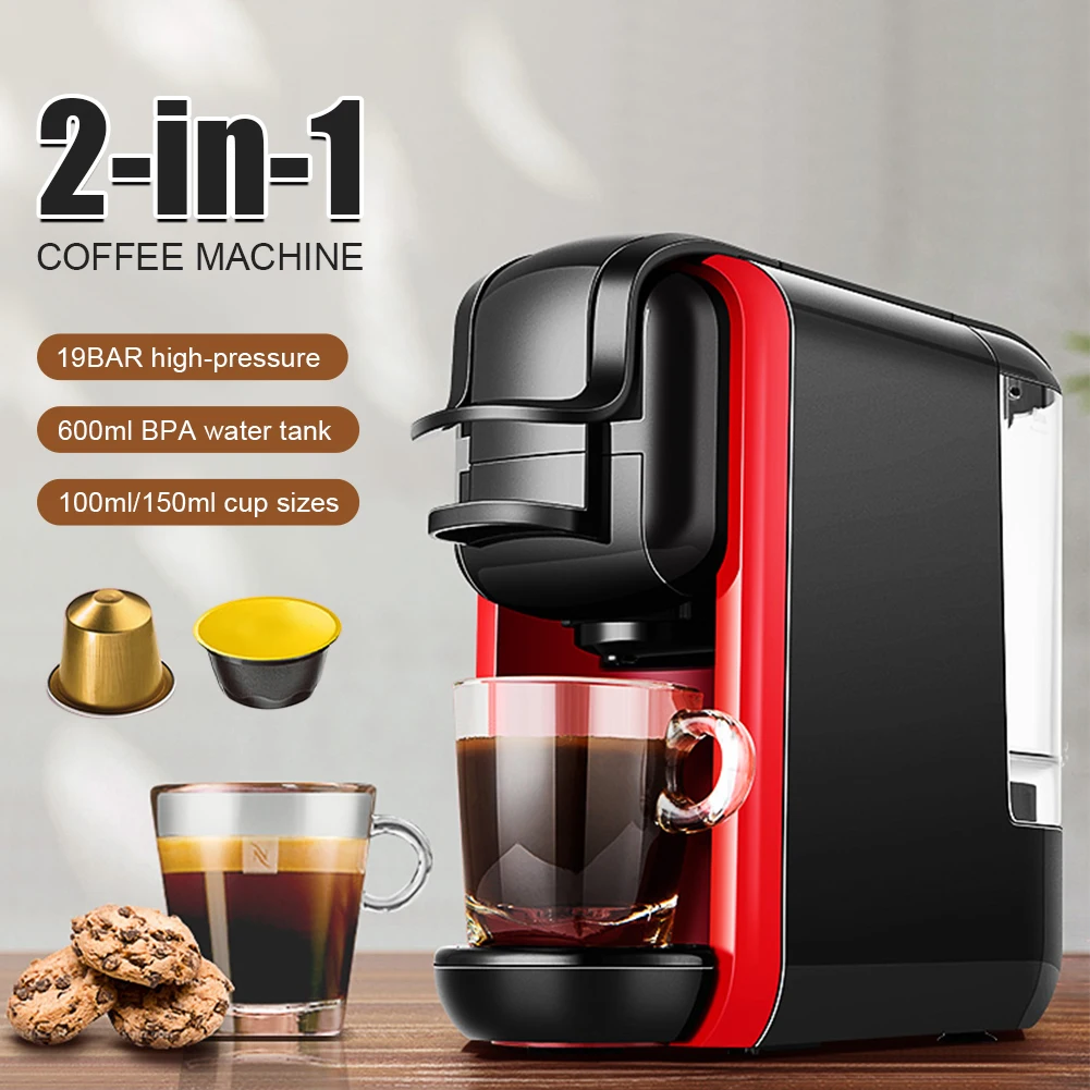 

Multifunctional 2 In 1 Coffee Machine 1450W Automatic Coffee Maker Ground Coffee NES DG Capsules Machine For Espresso & Capsule