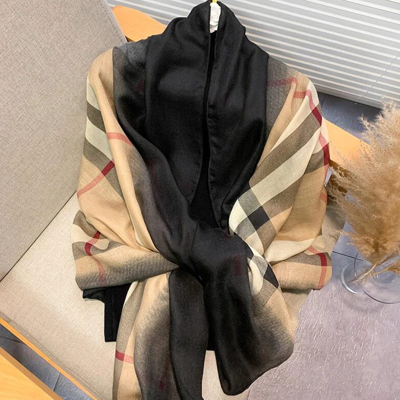 Fashion design 2024 women cotton long Scarf high quality Ladies Winter Warm Soft Shawls Wraps Unisex Scarves 6