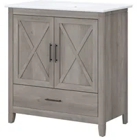 Bathroom Vanity with Sink in Driftwood Gray Bath Room Ceramic and Wood Storage Solution for Powder Room  bathroom sink cabinet 2