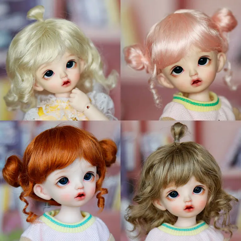 BJD doll wig for 1/6 bjd MSD YOSD DD brown gold pink braid curly wave long special hair Multicolor optional | Игрушки и хобби