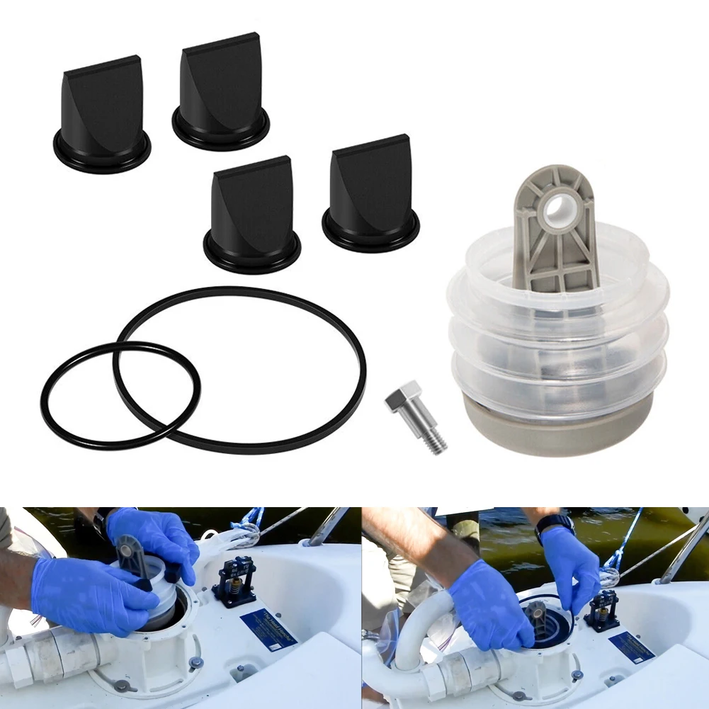 Pump Bellow Kit Replacement for Dometic S, T, VHT, VG Series Restore Pump Performance with 4 Duckbill Valves and 2 O Rings