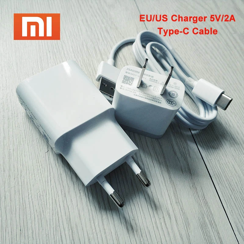 Xiaomi Charger Adapter 5V2A EU/US plug Travel phone charger Type C data cable For Xiaomi Mi 9 9T