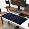 Cool Geometric Light Mouse Pad Desk Pad Extended Mouse Mat Large Big Computer Keyboard Desk Mat Desk Pad with Non-Slip Base and 4